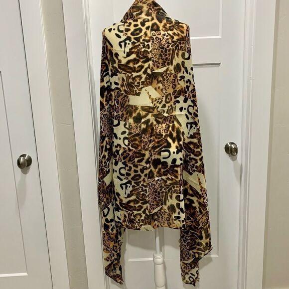 Fashion leopard print tasseled large size scarf - Picture 3 of 13